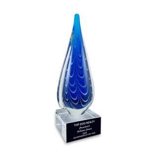 Tall Blue Art Glass