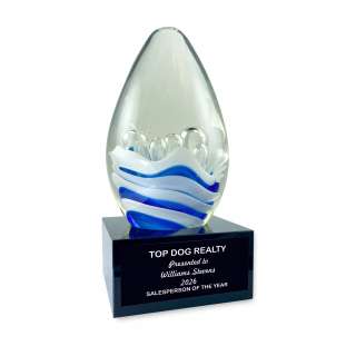 Blue Bubble Art Glass