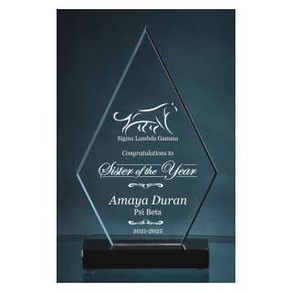 Acrylic Triangle with Ebony Base - Laser Engraved