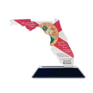 Florida Shaped Acrylic with Flag