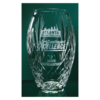 Lead Crystal Barrell Vase