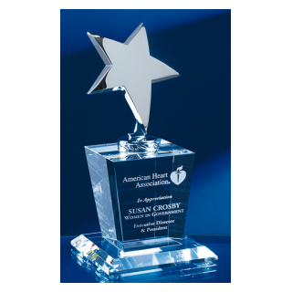 Silver Star with Crystal Base