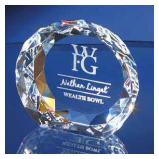 Thick Faceted Crystal Paperweight
