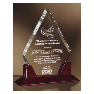 Crystal Diamond in Rosewood base