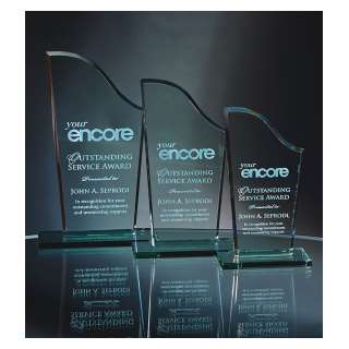 Jade Crystal Curved Top Award