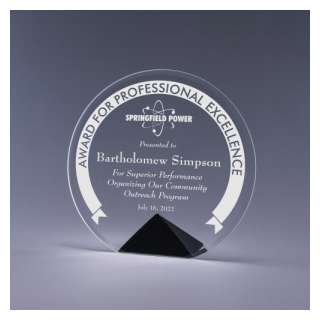 Cyrcle Color Optic Crystal Award - Black Base