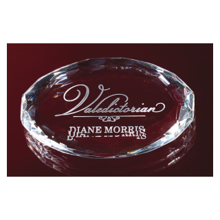 Faceted Oval Optic Crystal Paperweight