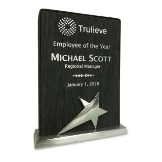 Grey/Silver Leather Star Plaque