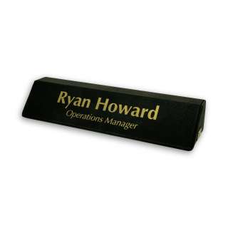 Black/Gold Leather Nameblock