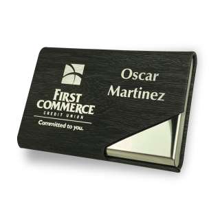Grey/Silver Leather Business Card Holder