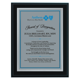 Ebony Finish Plaque