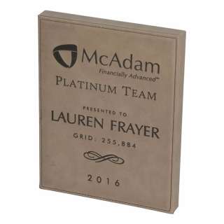 Light Brown Leatherette Plaque 