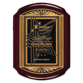 Rosewood Plaque with Raised Metal Casting