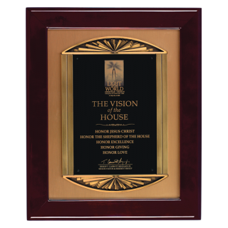 Piano Wood Frame Plaque with Antique Bronze Casting.