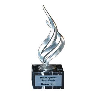 Silver Flame with Marble Base