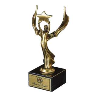 Flowing Victory with Black Marble Base