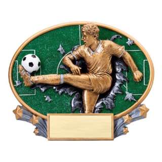 3D Blast Thru Male Soccer Trophy