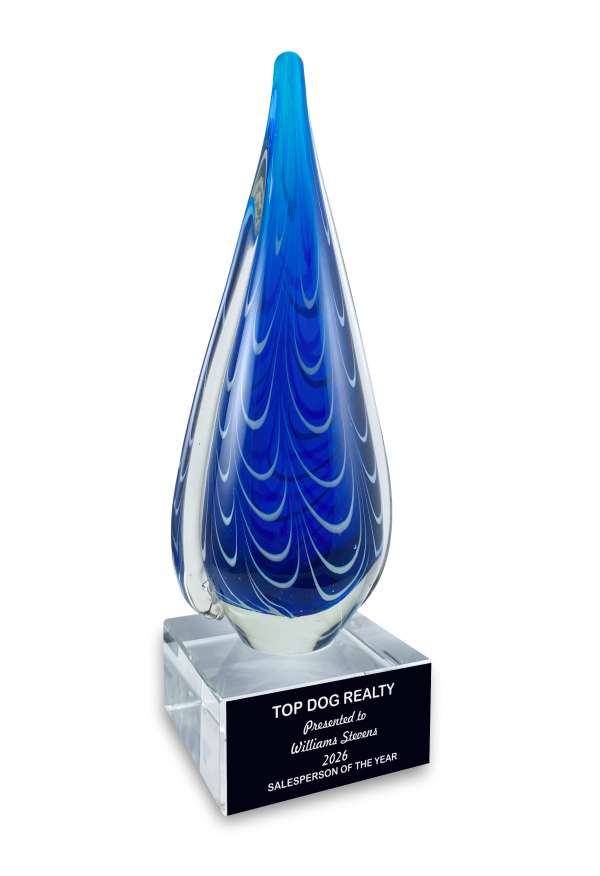 Tall Blue Art Glass