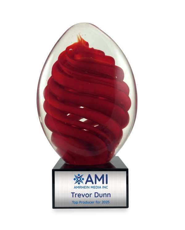 Red Swirl Art Glass