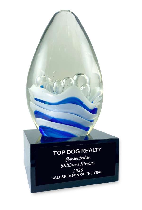 Blue Bubble Art Glass