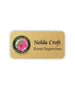 Color:  Gold Full Color Metal Name Tag